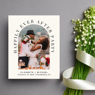 Arch Photo QR Code Cream Wedding Invitation de réc