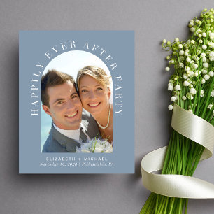 Arch Photo QR Code Dusty Blue Réception Invitation