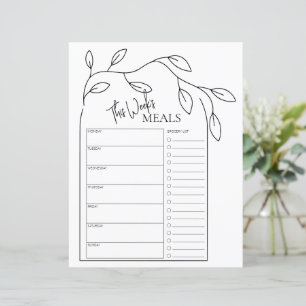 Arch Script minimal Texte Planificateur de repas h