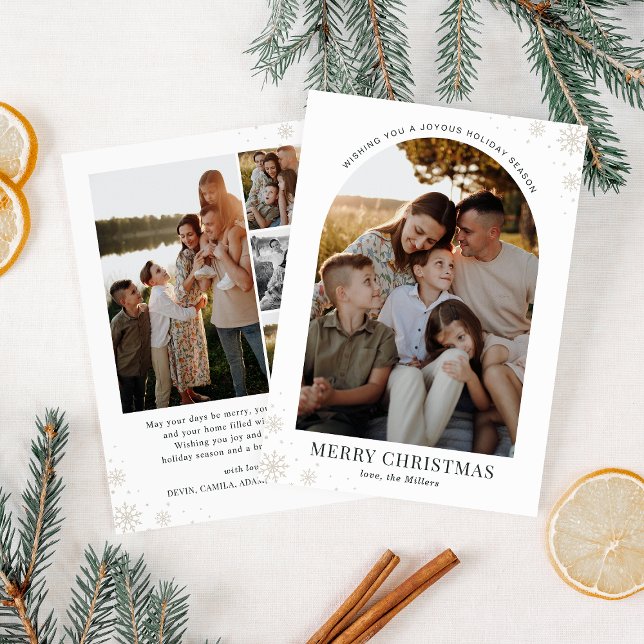 Arch Snowflake Carte photo de vacances, Joyeux Noë (Créateur téléchargé)