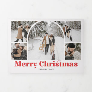 Arch Vintage Joyeux Noël ivoire Photo Tri-Fold