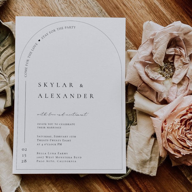 Arch Wedding Party Invitation Faire-part Card (Créateur téléchargé)