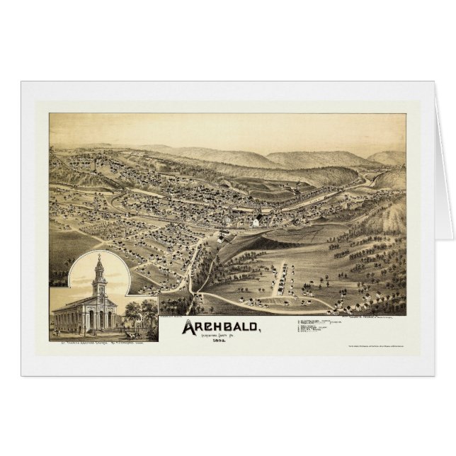 Archbald, carte panoramique de PA - 1892 (Devant horizontal)