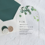 Arche Acrylique Eucalyptus Faire-part de mariage<br><div class="desc">Introduisez une touche moderne et élégante à votre mariage avec cette magnifique invitation acrylique avec un design eucalyptus. Parfait pour les couples à la recherche d'une esthétique unique et minimaliste, cette invitation se présente sous une forme voûtée, créant une première impression mémorable pour vos invités. Conçu avec des matériaux de...</div>