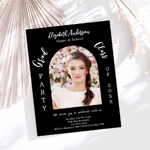 Arche blanche noire photo Graduation Party invitat