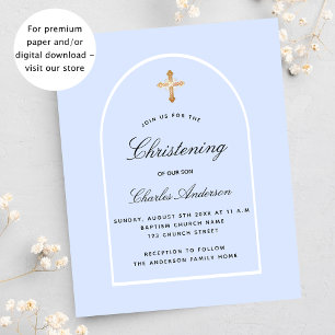 Arche de bébé bleu clair à baptême budgétaire