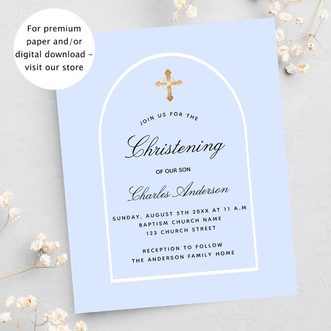 Arche de bébé bleu clair à baptême budgétaire (Créateur téléchargé)