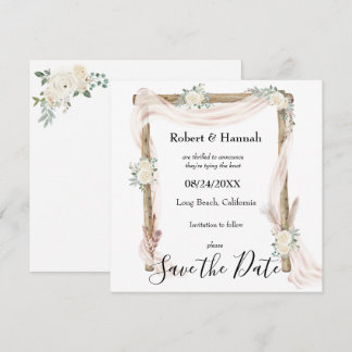 Arche de Mariage floral Boho Enregistrer la date
