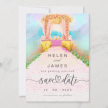 Arche Floral Aquarelle Romantique Save the Date 