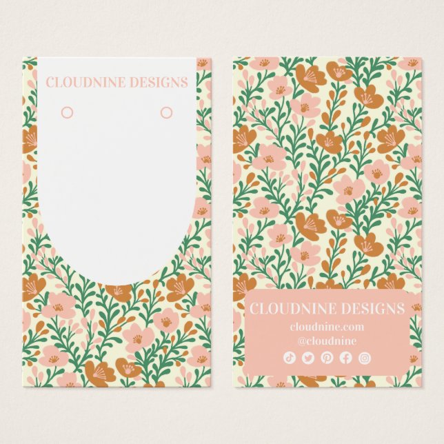 Arche florale rose vertÉcouter bijoux carte d'affi (Devant & derrière)