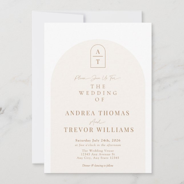 Arche | Invitations de mariage minimalistes (Devant)