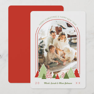 Arche moderne et photo arbre coloré Carte de Noël