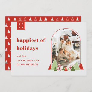 Arche moderne et photo arbre coloré Carte de Noël