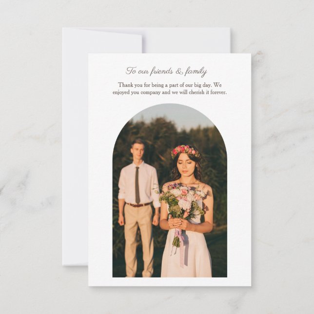 Arche photo minimaliste Merci Mariage moderne (Dos)