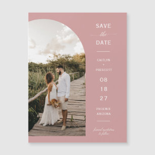 Arche rose Dusty Photo Enregistrer la date Carte m