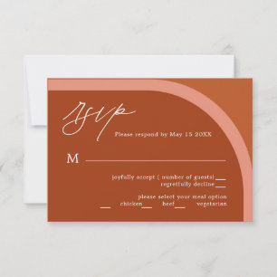 Arched Desert Terra Cotta Modern Wedding Carte RSV