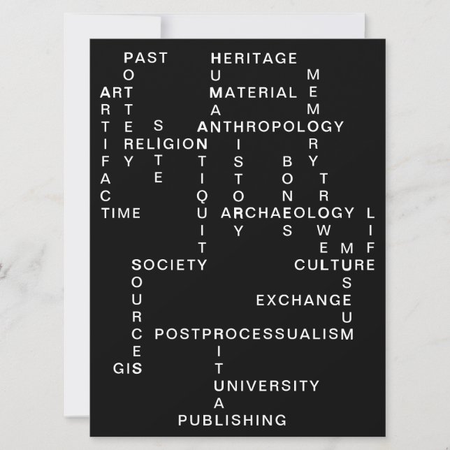 Archéologie et anthropologie Mots-croisés Puzzle (Devant)