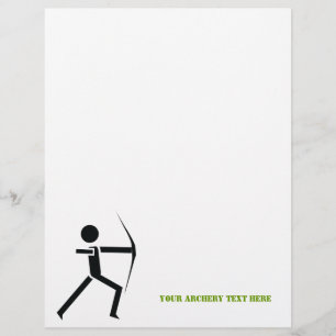 Archer avec son arc noir, flyer à tir à l'arc vert