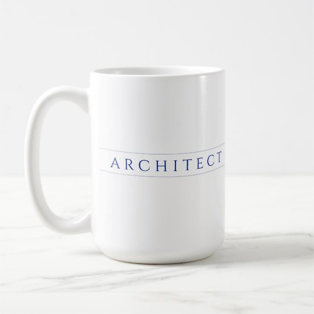ARCHITECT Grand Mug Blanc / Bleu Nuit (Gauche)