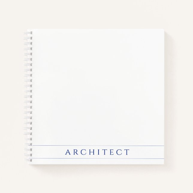 ARCHITECTE Carnet Carré à spirale de 8,5 po / bleu (Devant)