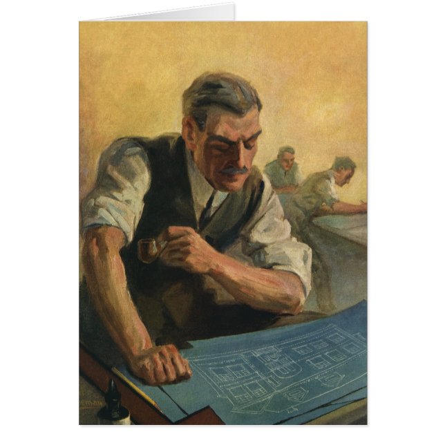 Architecte d'entreprise vintage et plans de constr (Devant)