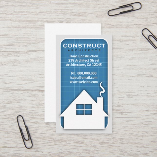 Architectes Plan directeur Cartes de visite profes (Devant/Arrière en situation)