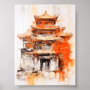 Architecture Asiatique : Une Étonnante Affiche De