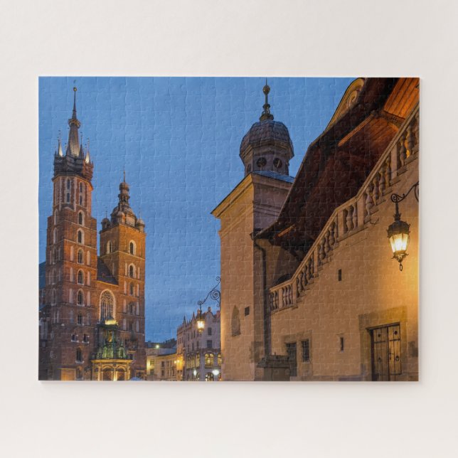 Architecture de Cracovie la nuit Jigsaw Puzzle (Horizontal)