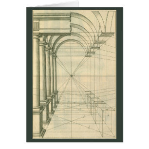 Architecture vintage, Perspective Colonnes Arches