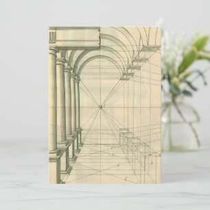 Architecture vintage, Perspective Colonnes Arches