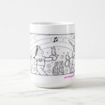 Arcs-en-ciel et tasse de licornes