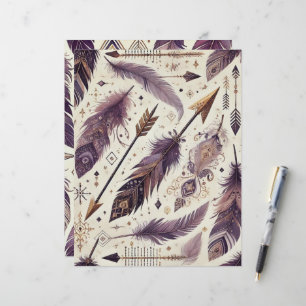 Arcs et plumes de Boho violet et or