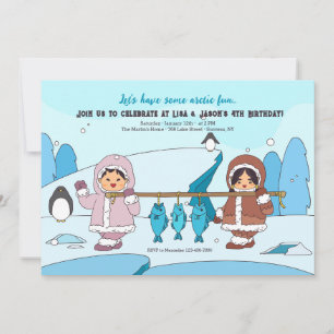 Arctic Fun Anniversaire Fête Invitation