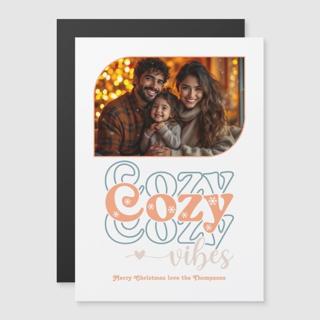 Arctic Peach Holiday Keepsake Christmas Photo (Devant / Derrière)