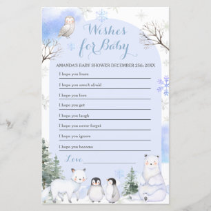 ARCTIQUE ANIMAL Snowflakes Arbres Voeux pour bébé