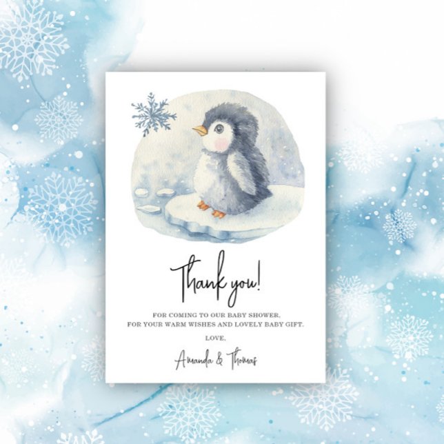 Arctique mignon Pingouin merci baby shower  (Créateur téléchargé)