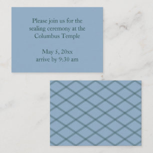 Ardoise Blue Diamonds Temple Sealing Invitation