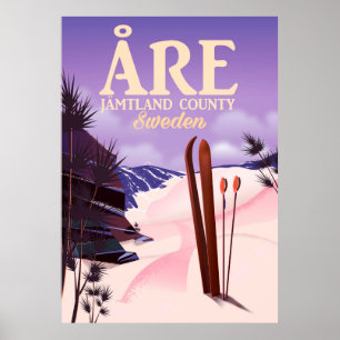 Åre Sweden ski travel poster