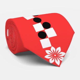 Arête graphique moderne : Cravate de soie en fleur