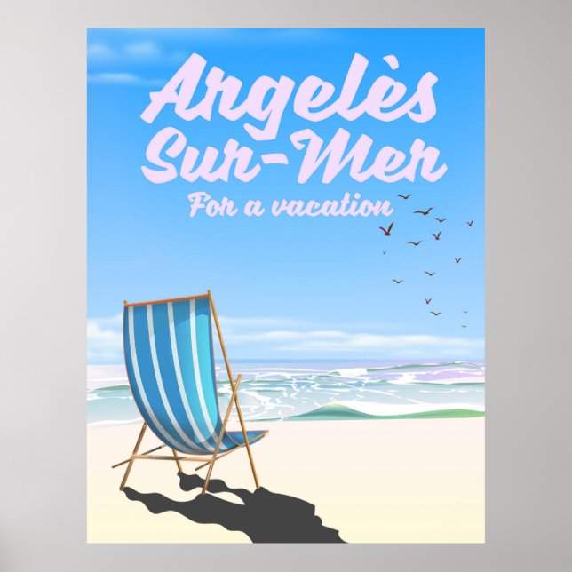 argelès-sur-mer France affiche de voyage (Devant)