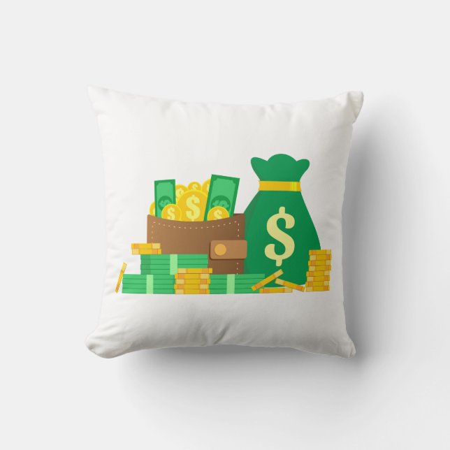 Argent 🤑 amusant et humour, 💵 coussin décoratif. (Recto)