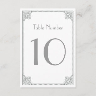 Argent Art Déco - Elégantes cartes de table de mar