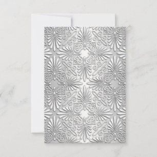 Argent blanc Art déco Damask RSVP 2