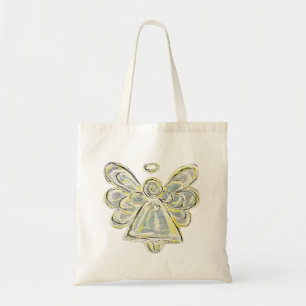 Argent Blanc Gardien Angel Art Sac fourre-tout per