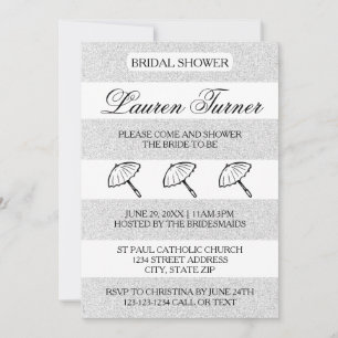 Argent&Blanc - Invitation de douche nuptiale