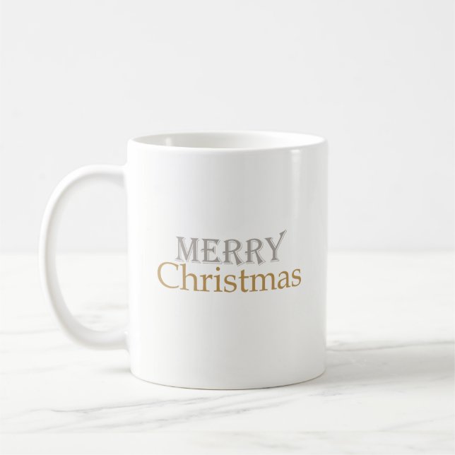 Argent classique Joyeux café de Noël Mug (Gauche)
