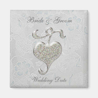 Argent Coeur mariage Faveur aimant