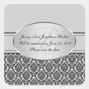 Argent Damask Économisez Les Stickers Date