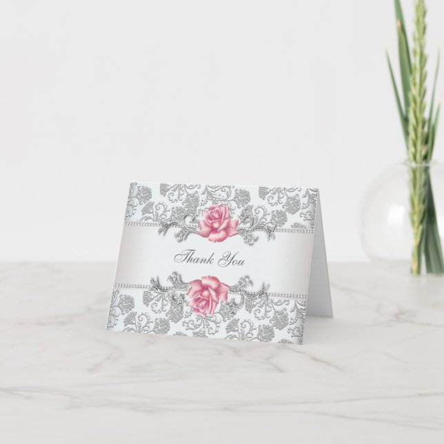 Argent Damask Rose Merci (Devant)