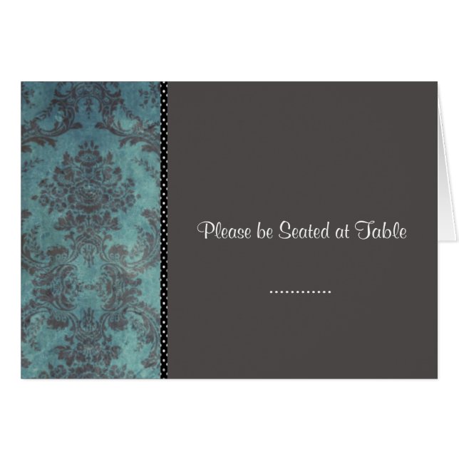 argent de damassé ; placez la carte (Devant Horizontal)